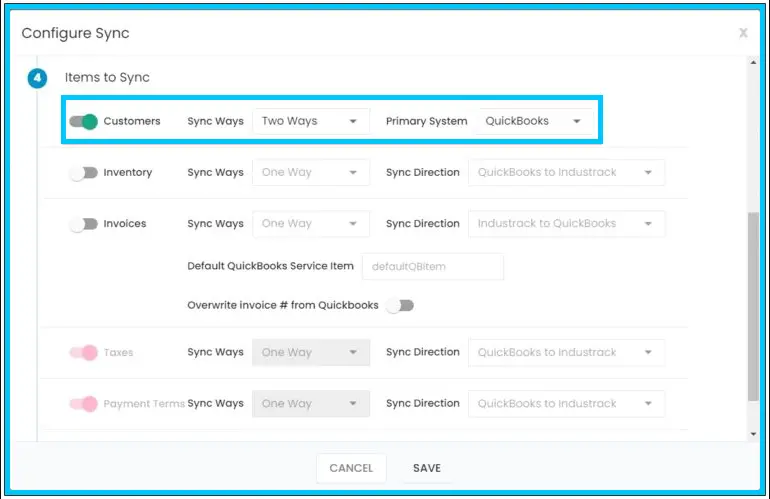 Two-way customer sync