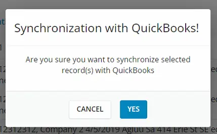 The pop-up asking you to confirm the sync