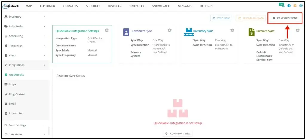 The Configure Sync button