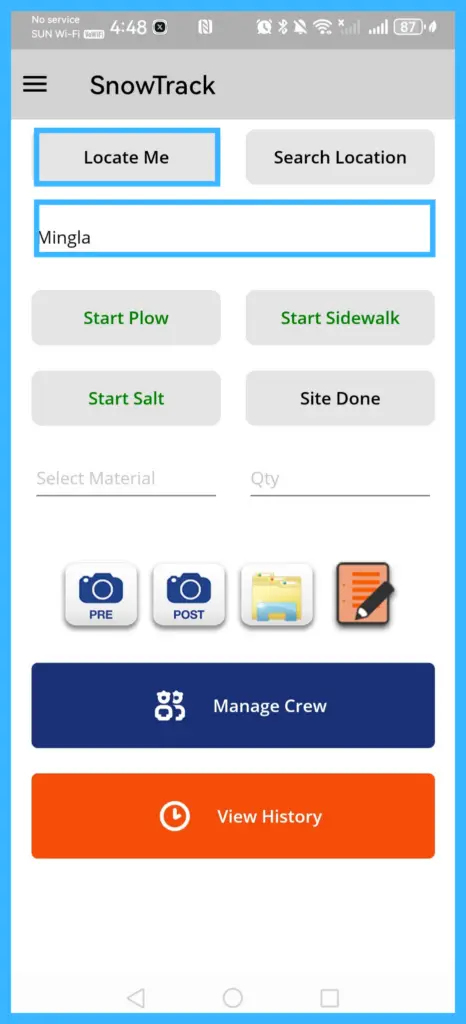 Nearby customers and the Locate Me button