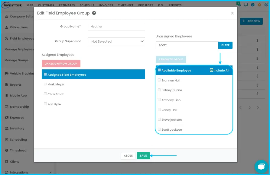 The Include All checkbox