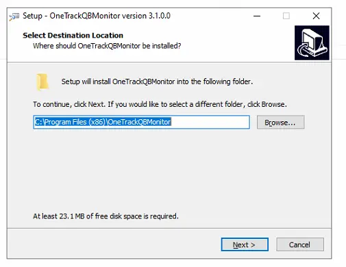 Choosing the install folder