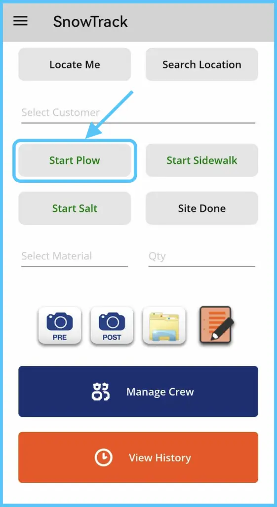 The Start Plow button