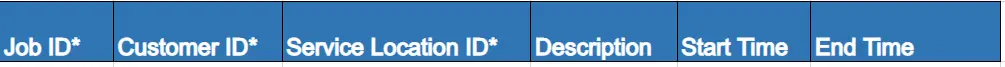 The Jobs import template
